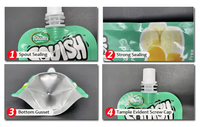 Pochette en papier kraft brun personnalisé écologique avec bec verseur boisson liquide durable emballage d'aliment pour animaux de compagnie PET biodégradable compostable