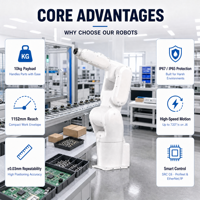 Robot de 6 Ejes 10kg/12kg 907/1152mm ±0.03mm Certificado CE |   Brazo Robótico para Soldadura, Manipulación, Paletización, Atención de Máquinas y Pulido