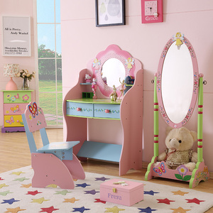 Kids Dressing <strong>Table</strong> <strong>Girls</strong> Wooden Fairy Dressing <strong>Table</strong> Chair <strong>Vanity</strong> Dressing <strong>Table</strong> - Product Image 3