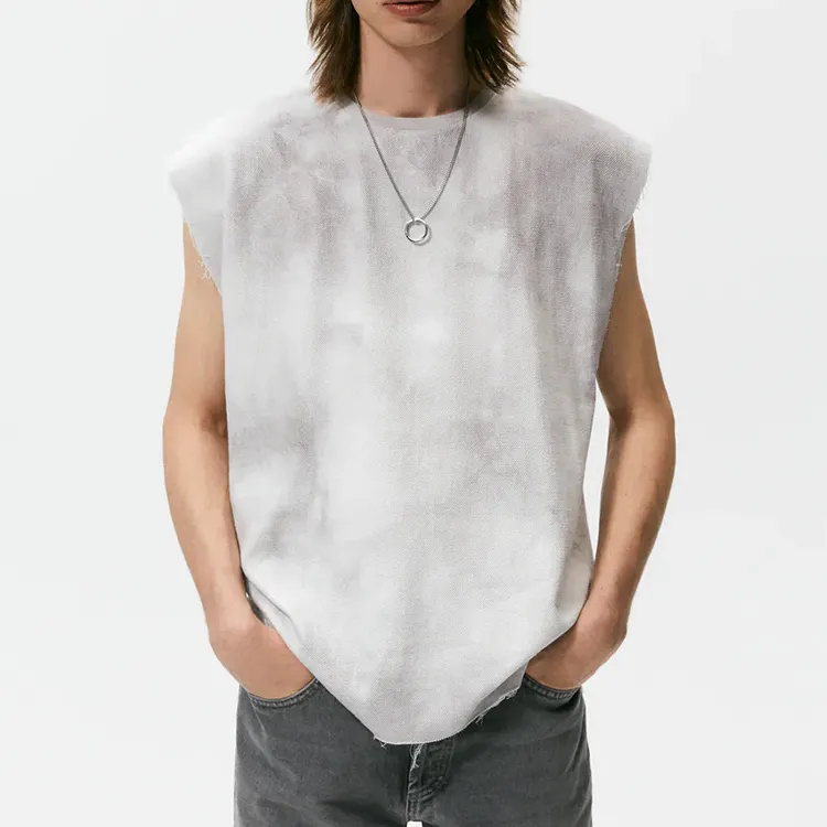 Decheng camiseta personalizada unissex, camiseta sem mangas para tingimento, oem, camiseta eco-amigável