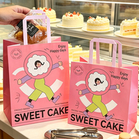 Sacs à gâteaux personnalisés en papier kraft brun recyclé, imprimés en couleur, avec poignées torsadées, résistants à la graisse, de qualité alimentaire, pour les pâtisseries haut de gamme