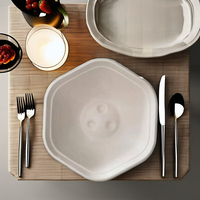 TIANHE 1300ML Boîte à lunch jetable en bagasse écologique Conteneur de nourriture à emporter de forme irrégulière durable Design élégant à 6 coins