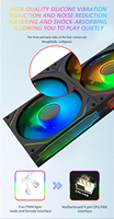 Ventilateurs de boîtier PC de haute qualité, raccordement sans fil PWM 4 broches, refroidisseur d'air 120 mm, ventilateur RGB, dissipateur thermique en aluminium, roulement fluide 61,5 CFM