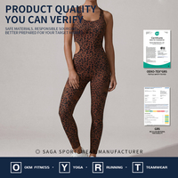 Combinaison de yoga respirante à imprimé léopard, séchage rapide, rembourrée, nouvelle collection, marque privée