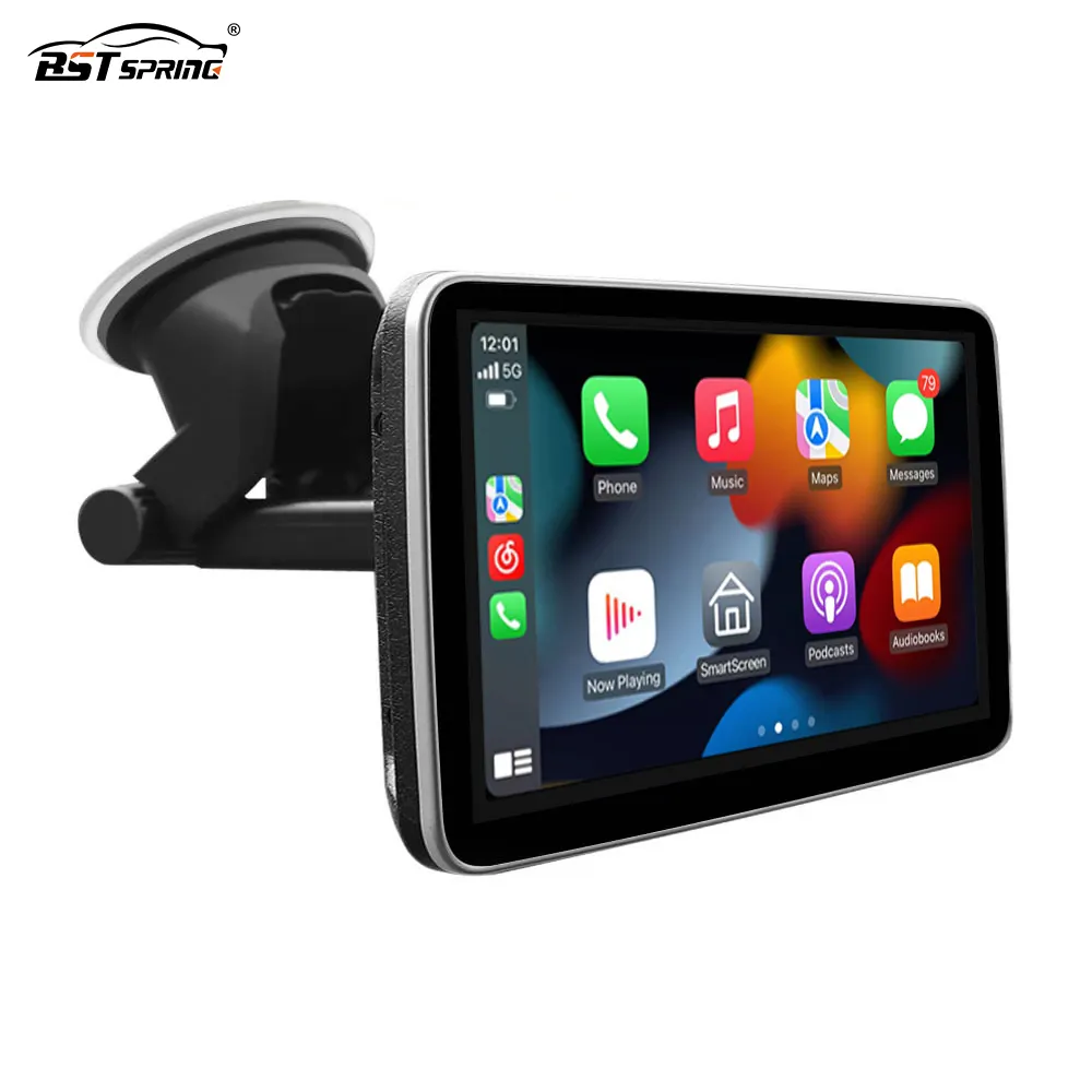 Pemutar Multimedia Mobil Layar Sentuh 7 Inci, Tablet CarPlay Android Auto Stereo Layar Sentuh Portabel Video