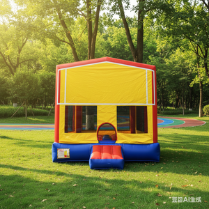 Château gonflable pour enfants sur le thème de la montgolfière, avec aire de saut et toboggan - Product Image 3