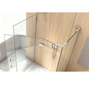 Soporte de esquina de vidrio sin perforación, barra de soporte, conector de pared a vidrio <span class=keywords><strong>para</strong></span> mampara de ducha - Product Image 1
