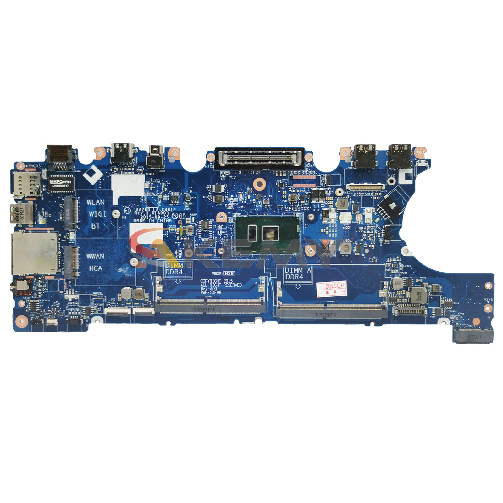 Dell Latitude E7470 Laptop anakart için LA-C461P 0DGYY5 0VNKRJ