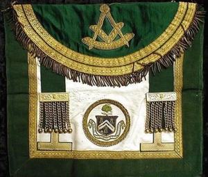 Delantal de piel de cordero blanca, delantal masónico de Regalia Plan, bordes de seda, Master Mason - Product Image 2