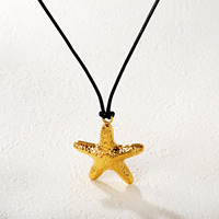 Collier Pendentif Étoile de la Vie en Acier Inoxydable Noir et Or avec Cordon, Motif Œil d'Horus, pour Femmes et Hommes