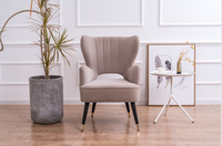 Fauteuil d'appoint modulaire Laynsino de style nordique de luxe, en velours bleu, pour chambre et hôtel