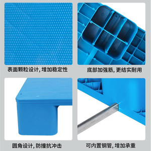 Nine-Legged Flat Plastic Pallet 4-Way Entry 3.0T Dynamic Load Single Faced For Forklift Logistics Use - Product Image 3