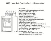 Imprimante 3D H2C H2D H2S AMS Combo Laser Full Combo FDM à double extrudeur avec détection de filament en option et récupération après coupure de courant