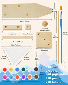 Kits de bateaux à voile en bois DIY pour enfants, modèle de <span class=keywords><strong>bateau</strong></span> en bois brut à peindre et décorer, cadeau créatif fait main pour les fêtes - Product Image 2
