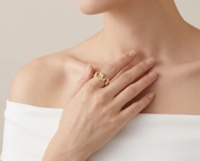 KAVNAR Bagues Ouvertes Tendance en Laiton Plaqué Or 14K, Ondulées à Double Ligne, Pavées de Zircone Cubique Baguette Segmentée, Élégantes et Ajustables pour Femme, Usage Quotidien