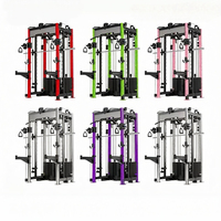 Système de musculation multifonctionnel professionnel en acier avec rack à squats et machine Smith, doté d'un pile de poids élevé