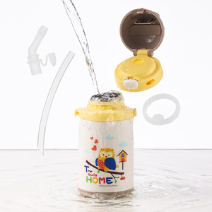 Botella de Agua Infantil PINKAH Animals de 300 ml (10 oz), Libre de BPA, Doble Pared, Acero Inoxidable, con Pajita y Correa, Vaso de Entrenamiento para Niños - Product Image 5