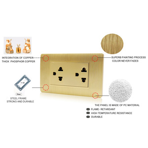 Brass <strong>Sockets</strong> and Switches Electrical Luxury <strong>Gold</strong> Design Thailand Wall <strong>Socket</strong> Multifunction American <strong>Socket</strong> - Product Image 3