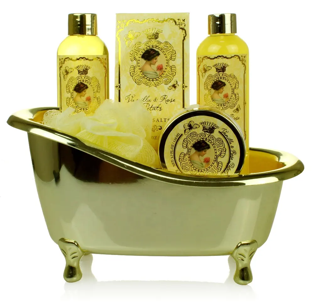 OEM ODM-Juego de baño de diseño profesional, ducha de baño de oro natural, gel de ducha de Spa, regalo para el hogar