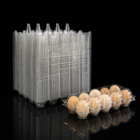 Barquette à œufs 10 unités en PET de qualité alimentaire, type coquille, avec structure antichoc pour fermes avicoles, vente au détail et centres d'emballage