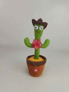 Jouet en peluche cactus chantant, dansant et parlant, style mexicain, en coton PP, certifié ASTM, cadeau pour enfants et adultes, décoration de fête - Product Image 5