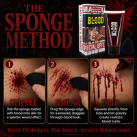 Darah Palsu Berkoagulasi 55g Perlengkapan Rias SFX Halloween Super Realistis Mudah Dibuang Untuk Panggung Film Cosplay Kit Spons OEM