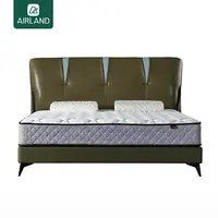 Luxuri-Marco de cama de cuero de imitación, mueble de cama doble de madera sólida, tamaño King, Moderno