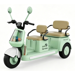 Auto Giocattolo a Tre Ruote in Plastica ABS <span class=keywords><strong>con</strong></span> Batteria, Sedile Comodo per 2-3 Persone, per Bambini da 2 a 4 Anni - Product Image 1