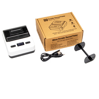 Imprimante d'étiquettes portable YUANAIDC 80MM BT, imprimante thermique claire pour petits autocollants adhésifs et étiquettes de vêtements