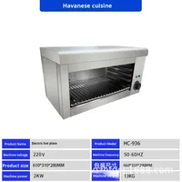 Nouveau barbecue électrique commercial mural, surface de cuisson, grill pour rôtir la viande et le poisson, réglable, sans fumée, en acier inoxydable