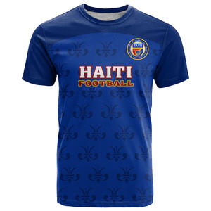 CW Wholesale Haiti Copa Mundial 2026 Camiseta Deportiva Corta de Fútbol para Aficionados con Logotipo Personalizado, 100% Poliéster, Talla Grande - Product Image 1