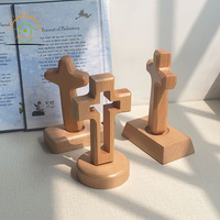 Pendentif chrétien personnalisé en bois croix bijoux sculpté artisanat cadeau Articles d'ameublement