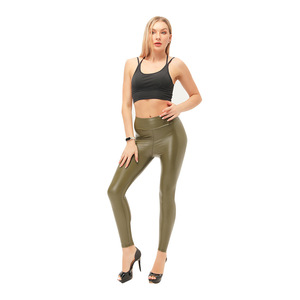 European American Women's PU <strong>Leather</strong> <strong>Leggings</strong> 2024 Autumn Winter High Waist Tight Slimming Outer Wear New Color Cross-border - Product Image 5