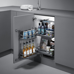 Unihopper Cabinet Organizer Pull Out Basket Iron Chrome Plated Multi Function <b>Kitchen</b> <b>Storage</b> Solution - Product Image 1