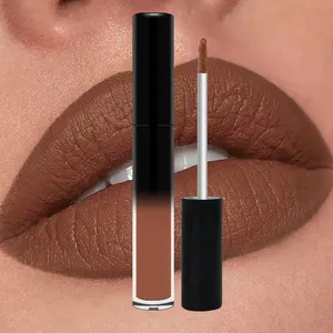 Veganer Lippenstift Make-up Private Label Wasserdichter matter Lippenstift Erstellen Sie Ihre eigene Marke Velvet Matte Nude Liquid Lipstick