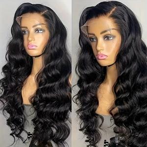 วิกผมลูกไม้ด้านหน้าสำหรั<span class=keywords><strong>บ</strong></span>ผู้หญิง<span class=keywords><strong>ผม</strong></span>หยิกยาวเป็นลอนใหญ่ตรงกลางเป็นธรรมชาติ - Product Image 4