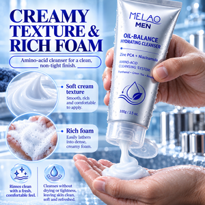 Private Label Men Face Wash Oil Control Amino Acid <b>Cleanser</b> Zinc PCA Niacinamide Oil Balance Facial <b>Cleanser</b> <b>for</b> men - Product Image 5