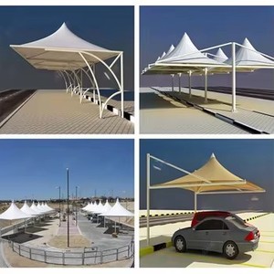 Abri de stationnement automobile à structure membranaire, abri pare-soleil pour arrêt de bus - Product Image 2