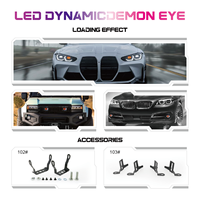 VAHID Nouveau projecteur de phare LED RGB universel 12V étanche avec contrôle par application, yeux de démon pour voiture, lentille de projecteur, indice de protection IP67, haute qualité