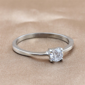 Anillo de boda de acero inoxidable yunnique, anillo de piedras preciosas geométricas retro plateadas para mujer 24099 - Product Image 1