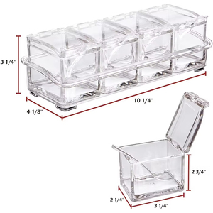 <strong>Kitchen</strong> <strong>Storage</strong> <strong>Container</strong> Clear Condiment Jars Plastic Spice Box 4 Piece Set Acrylic Seasoning Box - Product Image 6