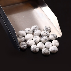 Cabochon ovale en howlite blanche naturelle de qualité supérieure, 10x8 mm, pierre précieuse non montée pour la création de bagues, pendentifs, boucles d'oreilles, colliers et bijoux faits à la main - Product Image 3