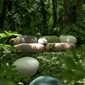 ชุดโซฟาห้องนั่งเล่นแบบโมดูลาร์ระดับไฮเอนด์สไตล์อิตาลีลายหินกรวด - Product Image 1