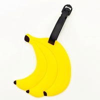Étiquette de bagage en PVC souple motif banane pour voyages d'affaires, bagages d'avion, pendentif couple, à suspendre, Nouvel An, Fête des Mères