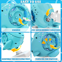 Machine à bulles automatique rechargeable rotative à 360° avec lumière, en forme de vaisseau spatial, pour enfants, jouets d'extérieur
