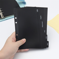 Pochettes pour classeur A6, noir et blanc, en PP, enveloppes de budget sans fermeture éclair, pochettes de classeur sans languettes, enveloppes de budget, séparateurs de pochettes de budget à 6 languettes