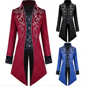 Men Medieval Victorian Costume Tuxedo Gentlemen Tailcoat Gothic Steampunk Trench Vintage Frock Outfit Coat for Men