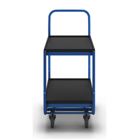 Chariot de table Chariot à outils 2 niveaux MDF 150kg Capacité de charge Chariot à plate-forme Chariot utilitaire pour camion à main