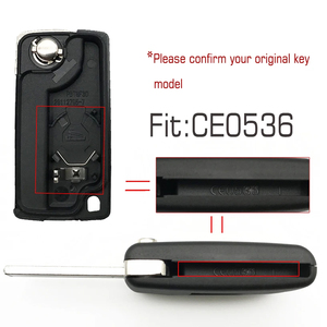 Clé télécommande pliable Heart Horse à 3 boutons 433 MHz avec puce ID46 / PCF7961 pour Citroën Berlingo <span class=keywords><strong>Picasso</strong></span> Xsara avec pile CR2032 - Product Image 2
