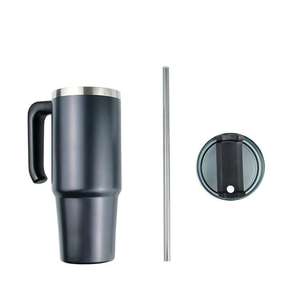 Tasse de voyage en métal inoxydable, vente en gros, tasse de voyage isolé en acier inoxydable, gobelet thermique, tasses Termo 20oz 30oz avec poignée et paille - Product Image 3